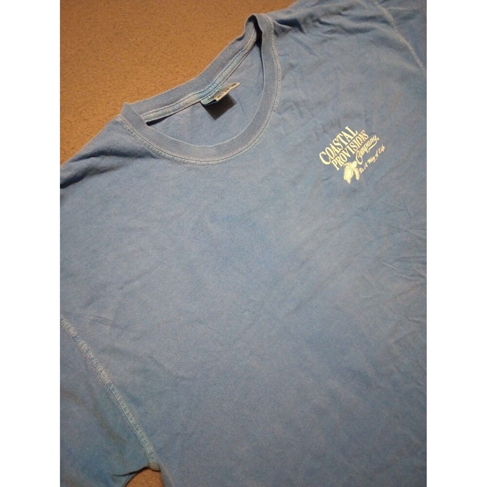 Comfort Colors Coastal Provision Co Southport NC Logo Tee Blue Cotton XL